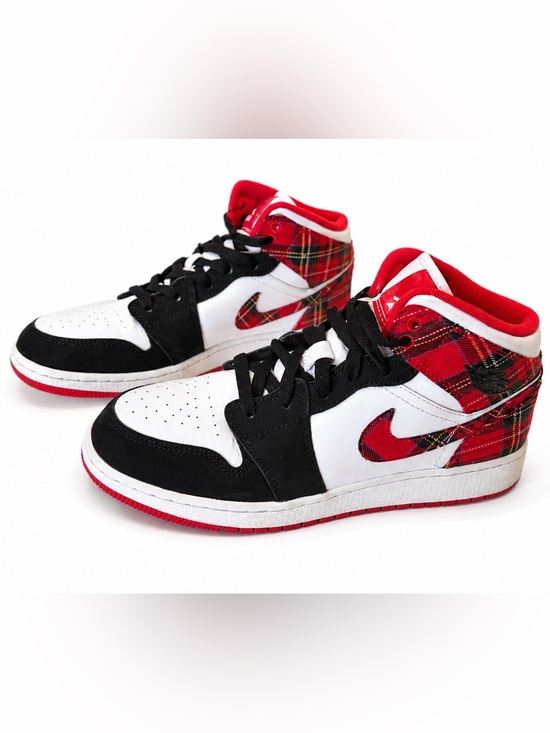 Nike Shoes - Jordan 1 Mid White Plaid (GS)- Nike Air Jordan- Great Condition! 7Y 🔥👟